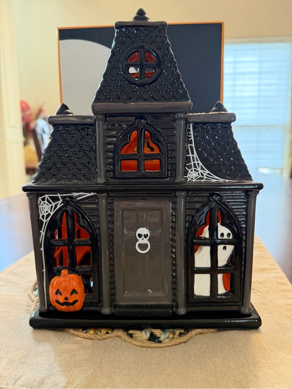 Vintage Bath & Body Works Haunted Halloween House Ceramic Candle Holder
